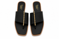 Women’s Black Flat Sandals – Elegant Casual Slip-On Shoes