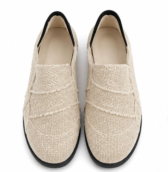 Unisex Beige Casual Slip-On Shoes